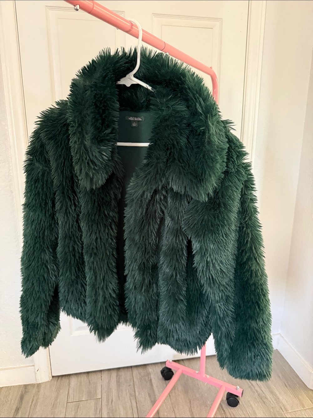 Wild Fable Faux Fur Jacket in Dark Green